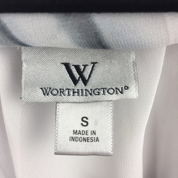 Worthington Sleeveless Top Womens Small Chiffon with Camisole Pleated Neck - Picture 6 of 7